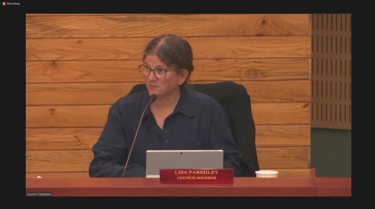 Olympia Councilmember Lisa Parshley, on Tuesday, September 20, 2022, made a referral request to city and finance committee staff and legal team to look for options to find a revenue stream to fund climate work.